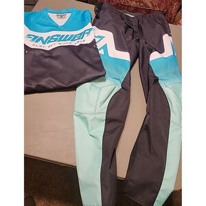 Answer Racing Motocross Racing Gear Set Suit Pants 34 Jersey XL Blue Men TLC